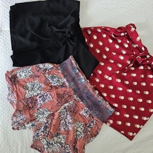Floral, Polka Dot, and Black Shorts Set
